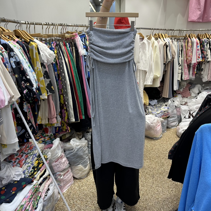 HAPPYBERRY韓國直郵實拍女裝新款休閑推薦熱賣時尚長裙褶皺HAPPYBERRY長裙