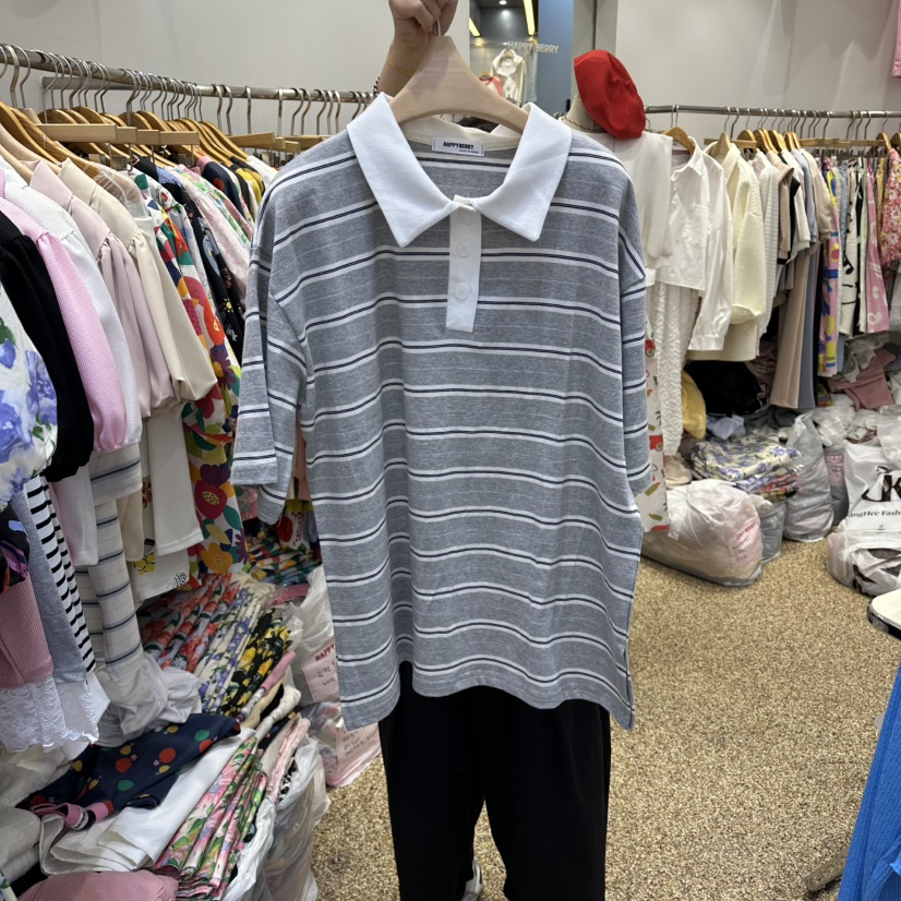 HAPPYBERRY韓國直郵女士新款職業休閑時尚熱賣人氣26春夏T恤HAPPYBERRYT恤圖色1