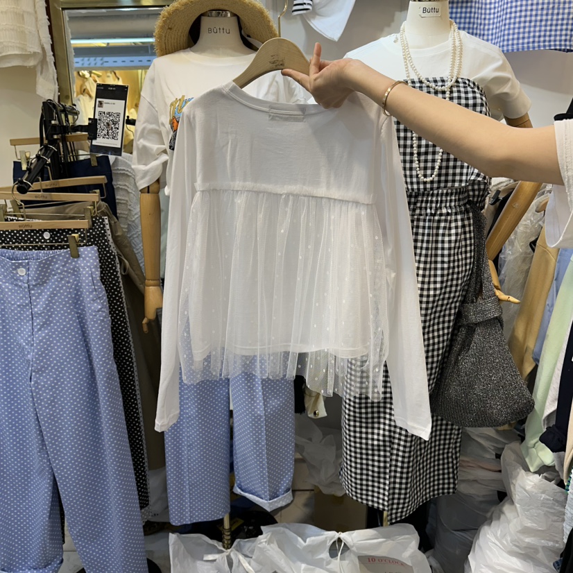 BUTTU/10 OCLOCK韓國直郵女士新品職業26春夏熱賣長袖T恤BUTTU/10 OCLOCK長袖T恤