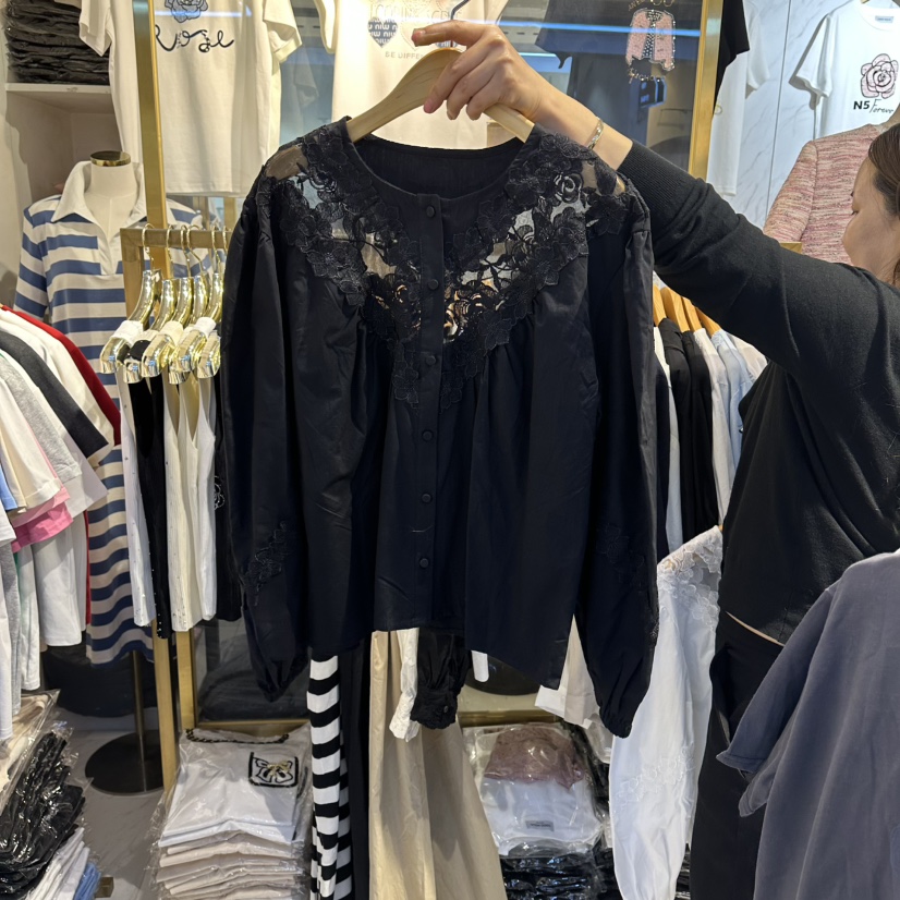 COCO HOLIC韓國東大門代購女士新品時尚推薦襯衫蕾絲衫蕾絲COCO HOLIC襯衫/蕾絲衫圖色2