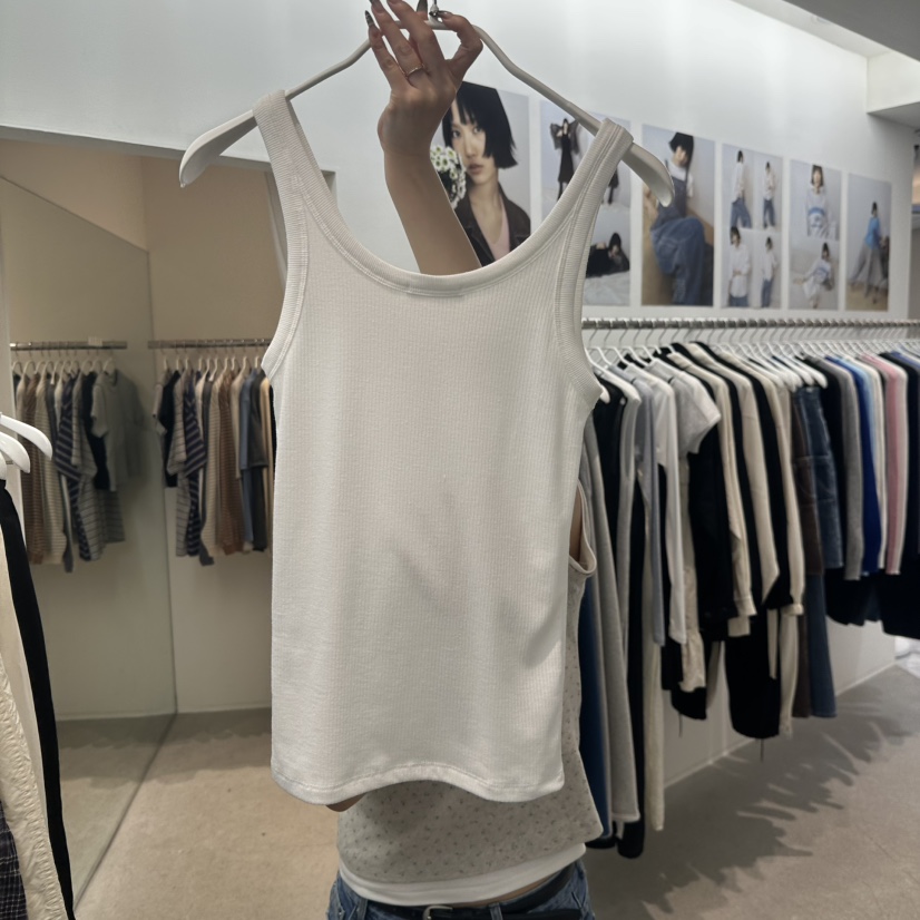 MARAN-P韓國東大門代購女士新品26春夏吊帶背心亞麻羅紋MARAN吊帶/背心