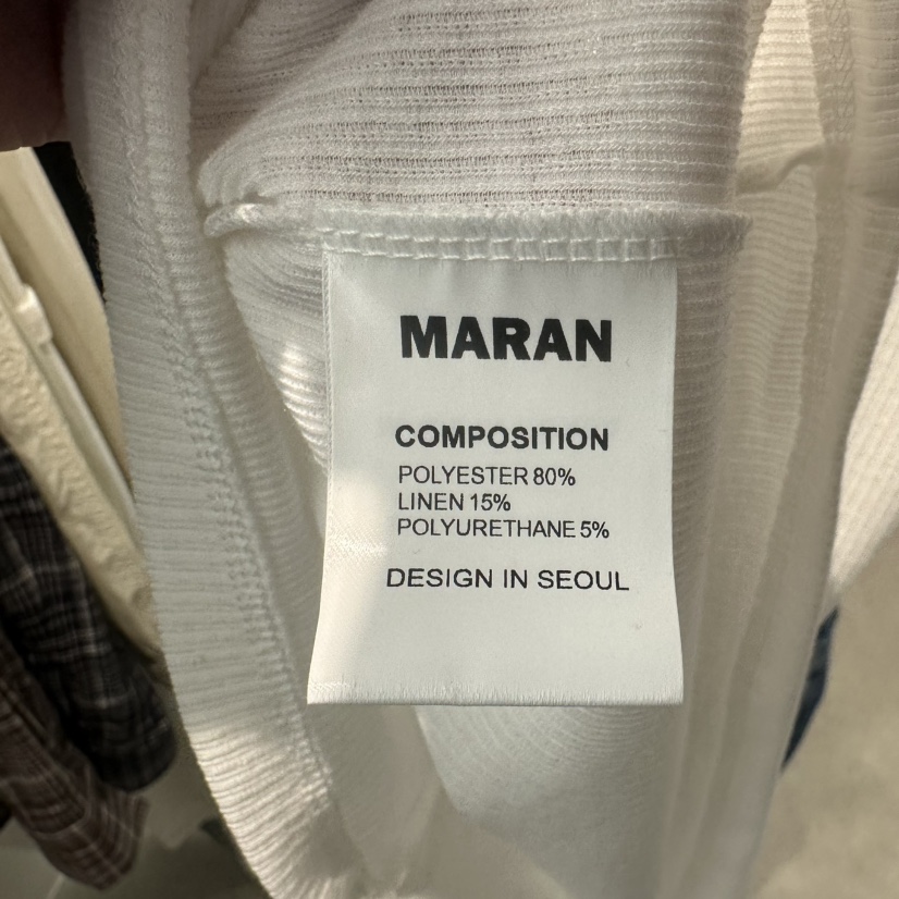 MARAN-P韓國東大門代購女士新品26春夏吊帶背心亞麻羅紋MARAN吊帶/背心