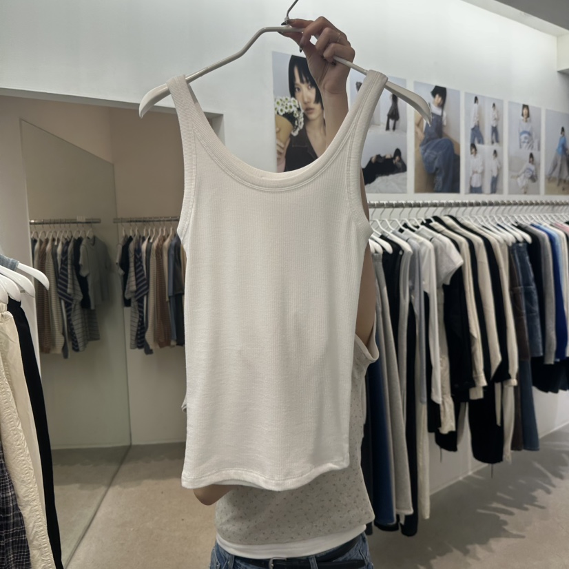 MARAN-P韓國東大門代購女士新品26春夏吊帶背心亞麻羅紋MARAN吊帶/背心圖色1