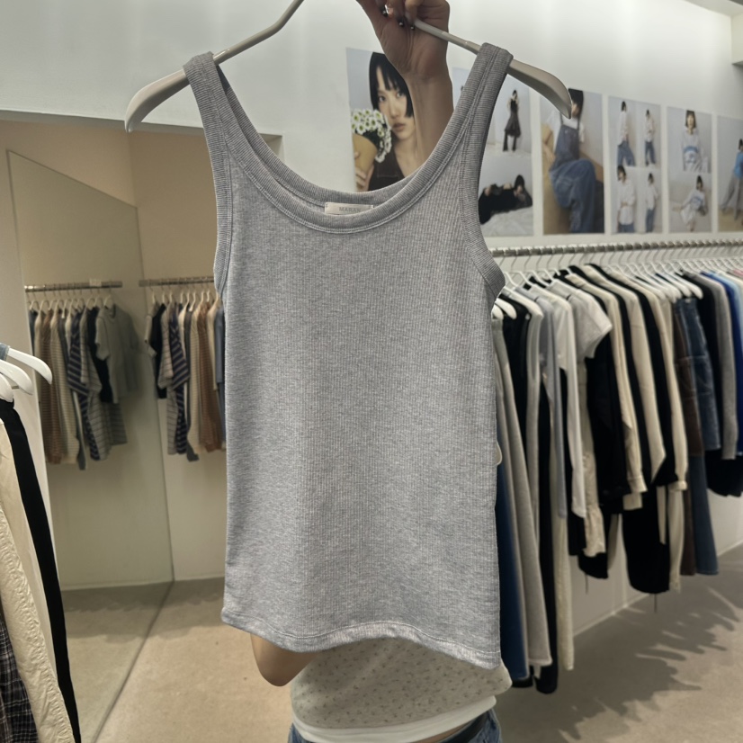 MARAN-P韓國東大門代購女士新品26春夏吊帶背心亞麻羅紋MARAN吊帶/背心圖色2
