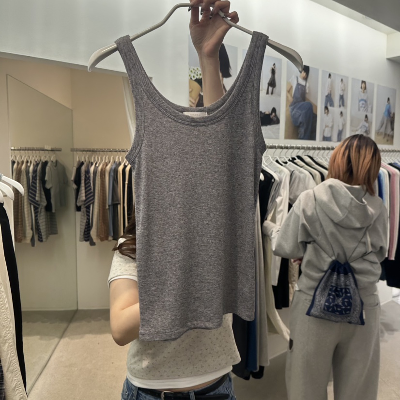 MARAN-P韓國東大門代購女士新品26春夏吊帶背心亞麻羅紋MARAN吊帶/背心圖色3