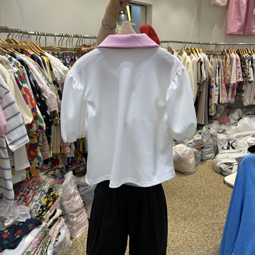 HAPPYBERRY韓國直郵實拍女士新品人氣熱賣時尚休閑T恤華夫格HAPPYBERRYT恤