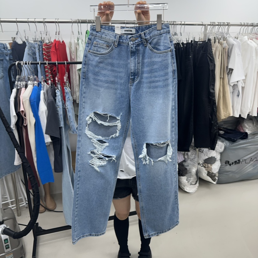 TOPDRESSING韓國直郵女士新品休閑人氣職業推薦時尚牛仔褲TOPDRESSING牛仔褲圖色1