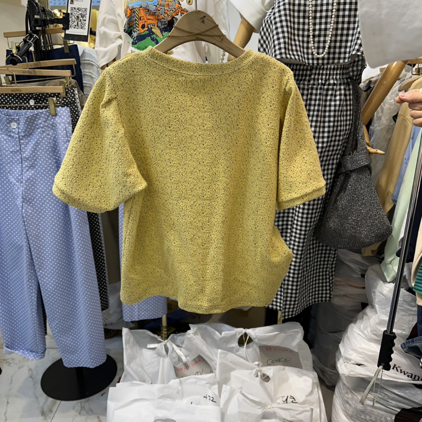 BUTTU/10 OCLOCK韓國直郵女裝新品休閑T恤不含項鏈泡泡袖BUTTU/10 OCLOCKT恤