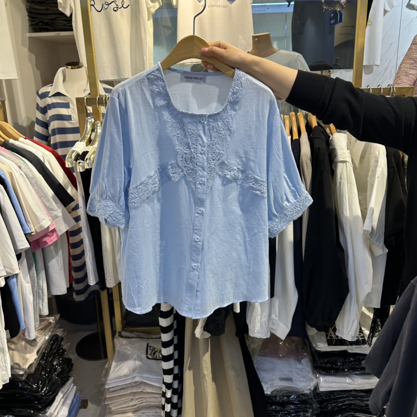 COCO HOLIC韓國直郵實拍女士新品職業時尚襯衫蕾絲衫蕾絲COCO HOLIC襯衫/蕾絲衫圖色1