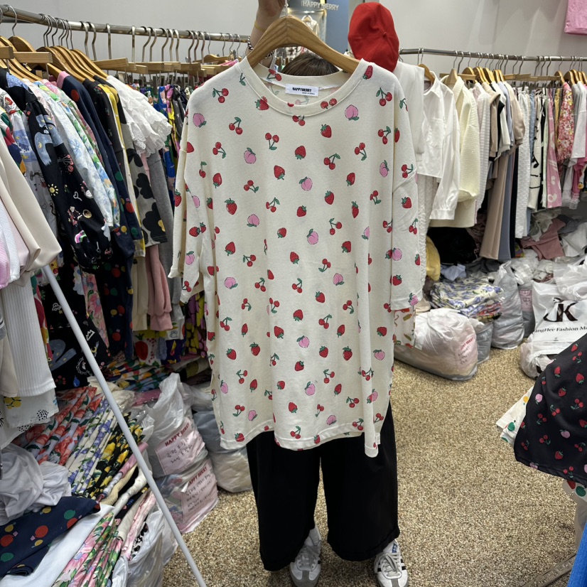HAPPYBERRY韓國東大門直郵女士新品休閑人氣推薦26春夏T恤HAPPYBERRYT恤圖色1
