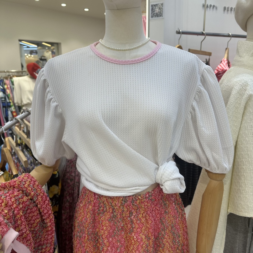 HAPPYBERRY韓國代購女士新款26春夏時尚職業熱賣T恤華夫格HAPPYBERRYT恤圖色2