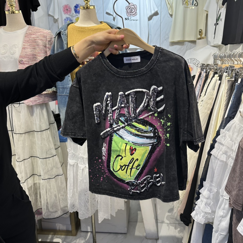 COCO HOLIC韓國代購女士新品職業推薦熱賣時尚休閑人氣T恤COCO HOLICT恤圖色2