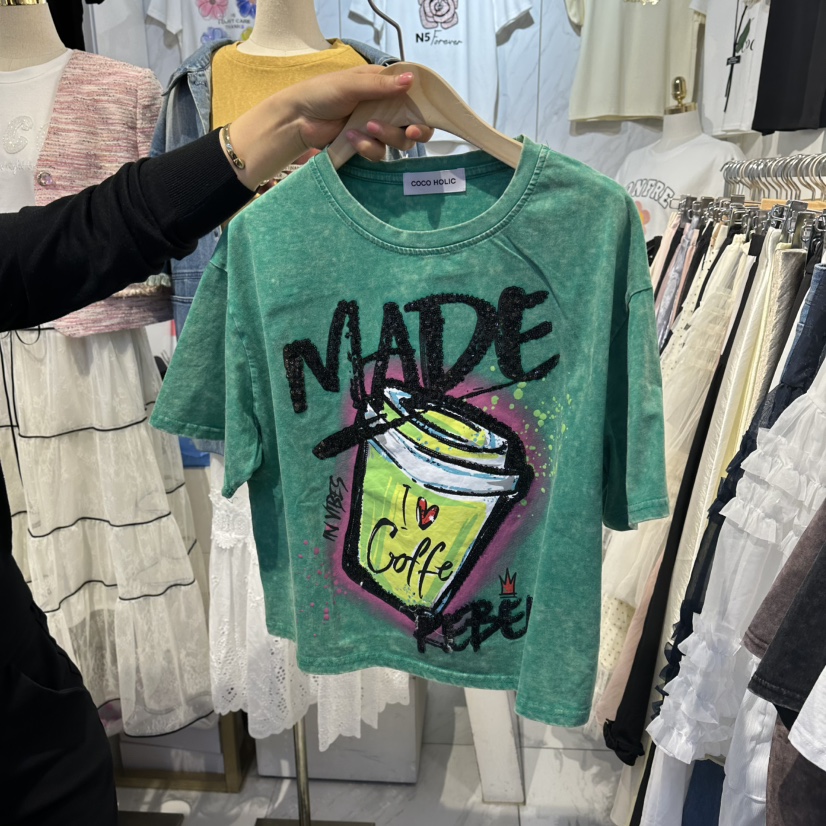 COCO HOLIC韓國代購女士新品職業推薦熱賣時尚休閑人氣T恤COCO HOLICT恤圖色3