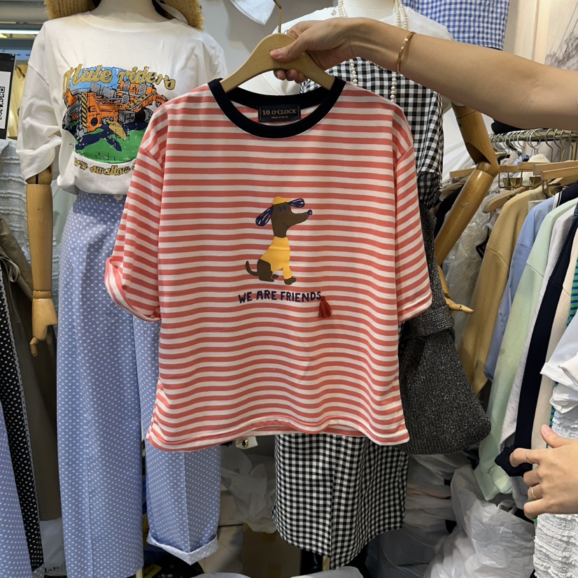 BUTTU/10 OCLOCK韓國東大門直郵女士新款熱賣休閑T恤狗狗BUTTU/10 OCLOCKT恤圖色1