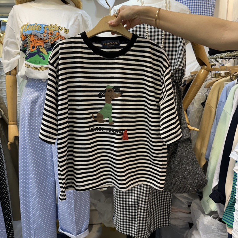 BUTTU/10 OCLOCK韓國東大門直郵女士新款熱賣休閑T恤狗狗BUTTU/10 OCLOCKT恤圖色2