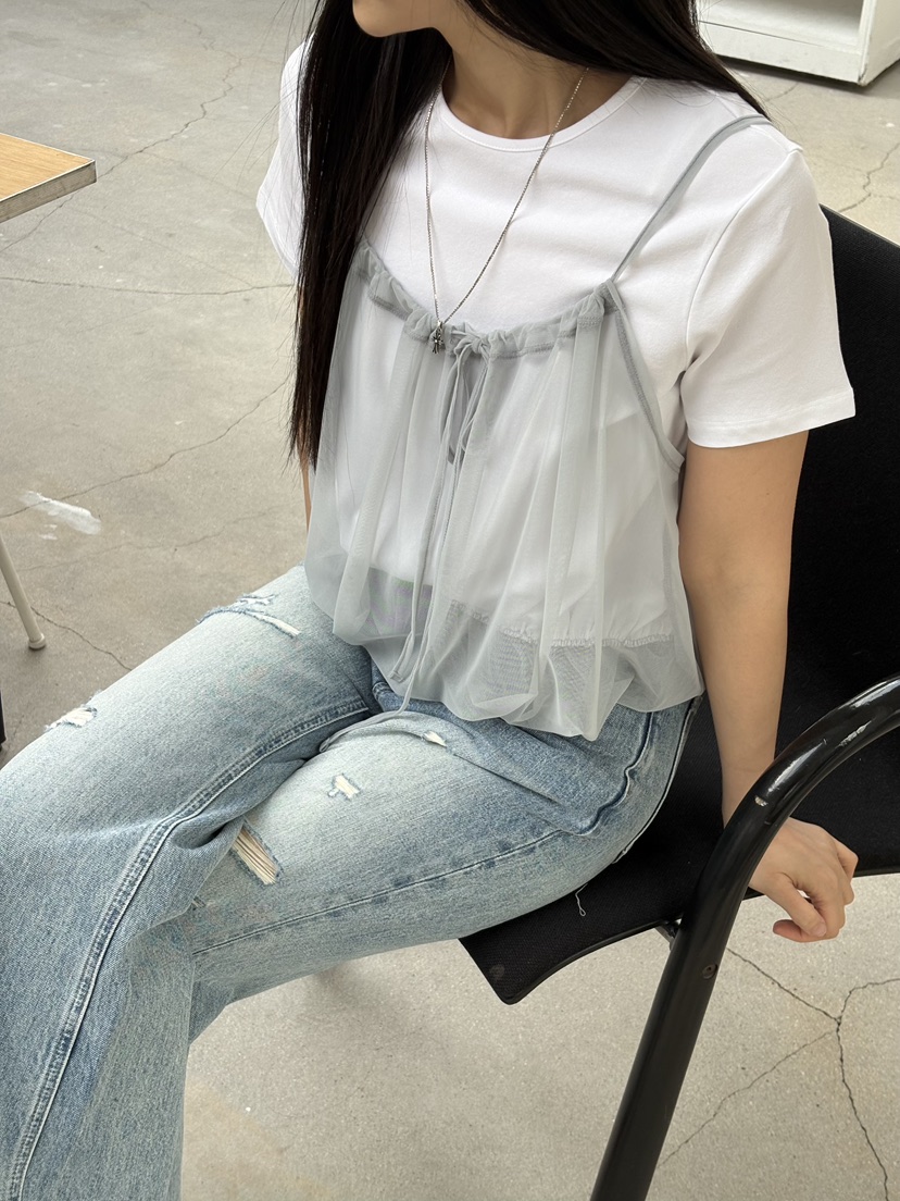 Verbena韓國直郵實拍女士新款人氣休閑職業推薦T恤假兩件VerbenaT恤