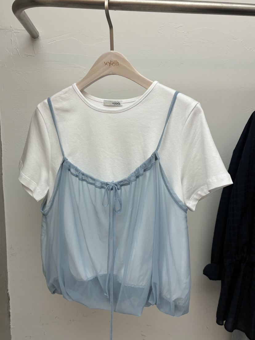 Verbena韓國直郵實拍女士新款人氣休閑職業推薦T恤假兩件VerbenaT恤圖色1