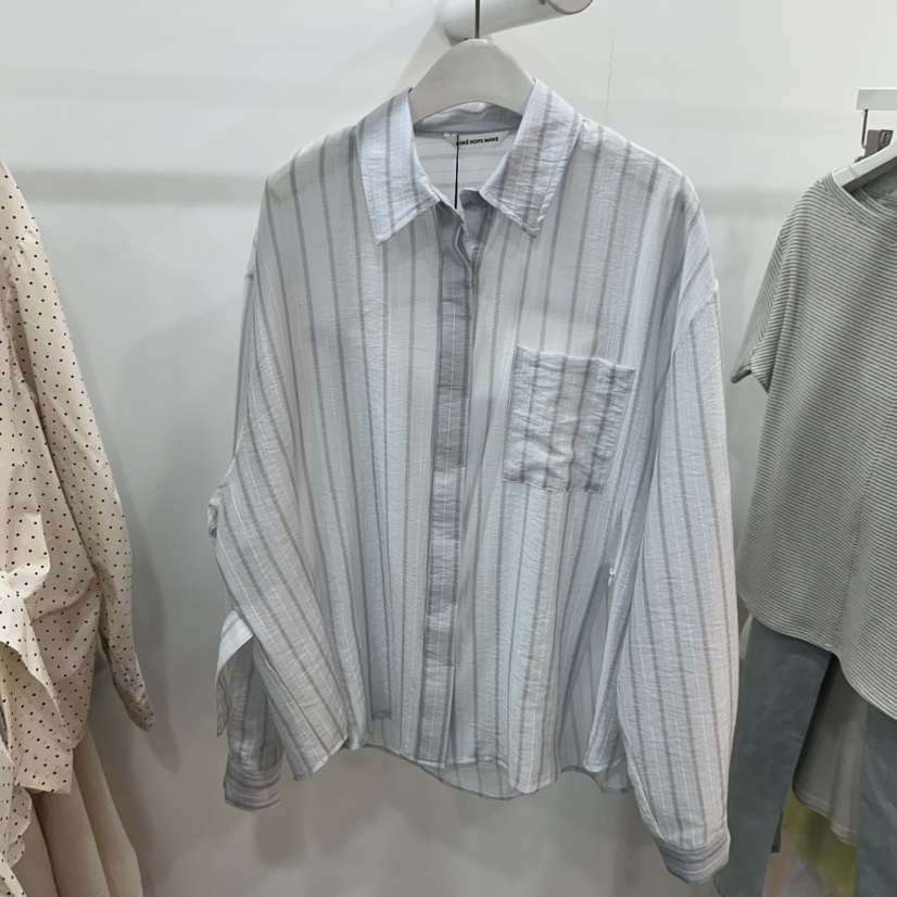 AIME HOPE MAKE/MYNAMEIS韓國代購女士新款休閑襯衫蕾絲衫AIME HOPE MAKE/MYNAMEIS襯衫/蕾絲衫圖色2藍色