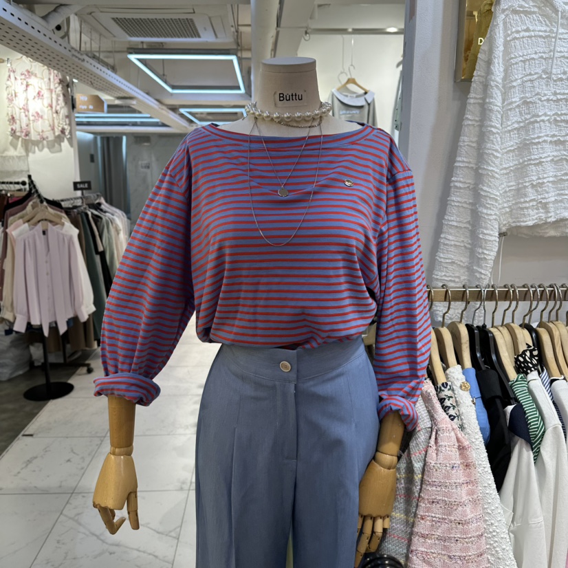 BUTTU/10 OCLOCK韓國東大門代購女士新品職業長袖T恤插肩袖BUTTU/10 OCLOCK長袖T恤圖色2