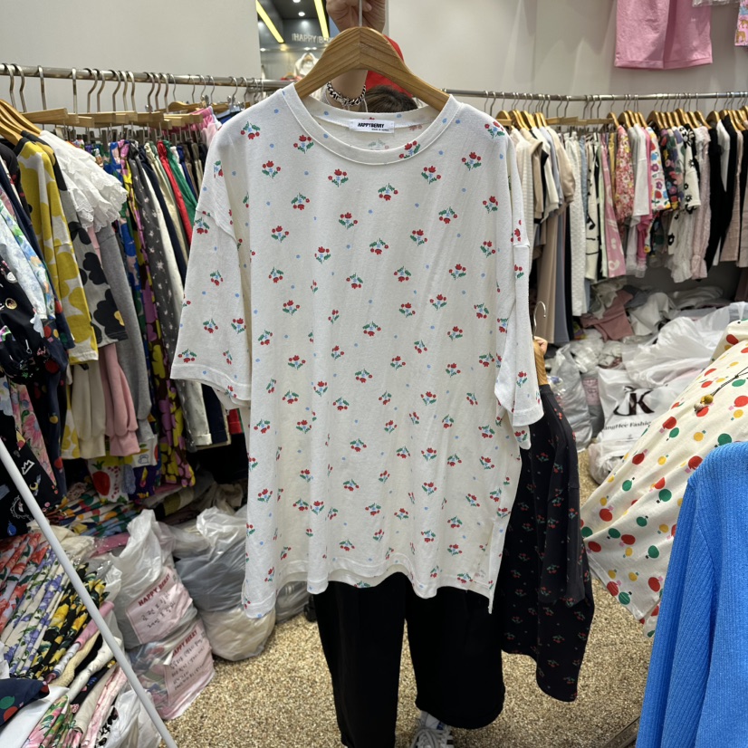 HAPPYBERRY韓國直郵女士新品人氣職業26春夏熱賣推薦T恤開衩HAPPYBERRYT恤圖色1