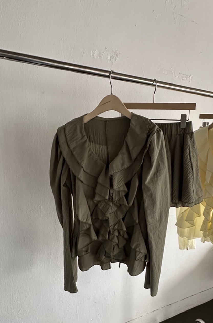 JOURNEY韓國東大門代購女士新款推薦時尚職業人氣套裝褶皺JOURNEY套裝圖色2