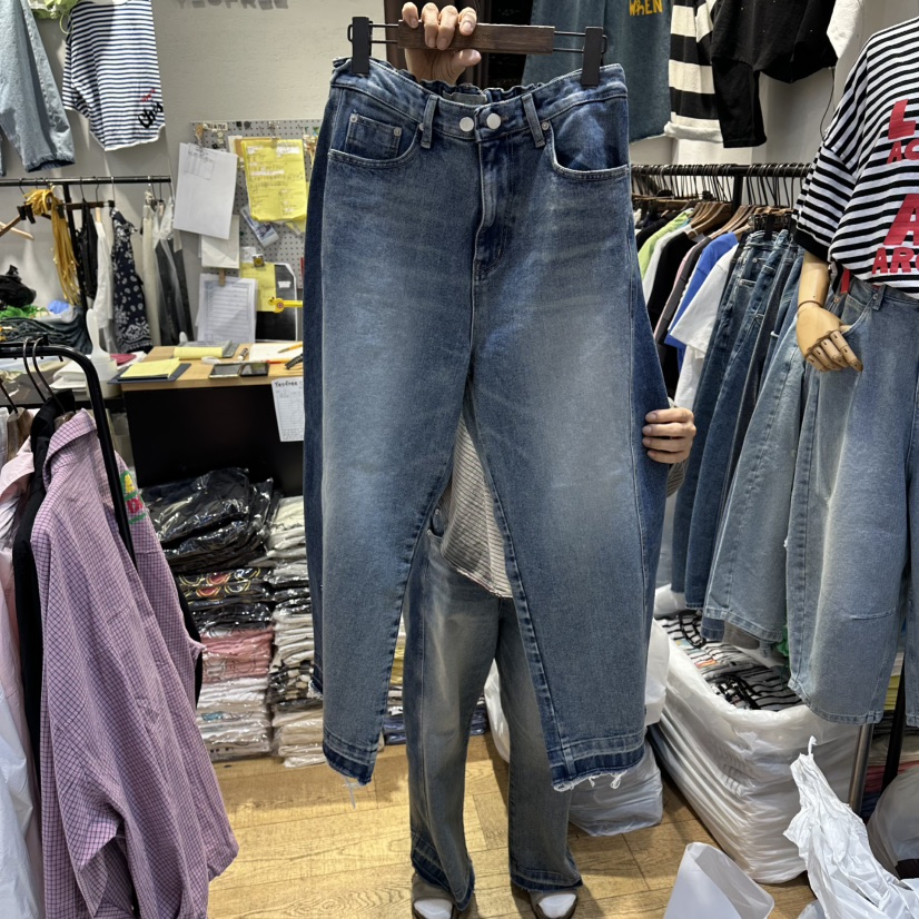 YESFREE韓國直郵女裝新款時尚26春夏人氣熱賣職業休閑牛仔褲YESFREE牛仔褲圖色1