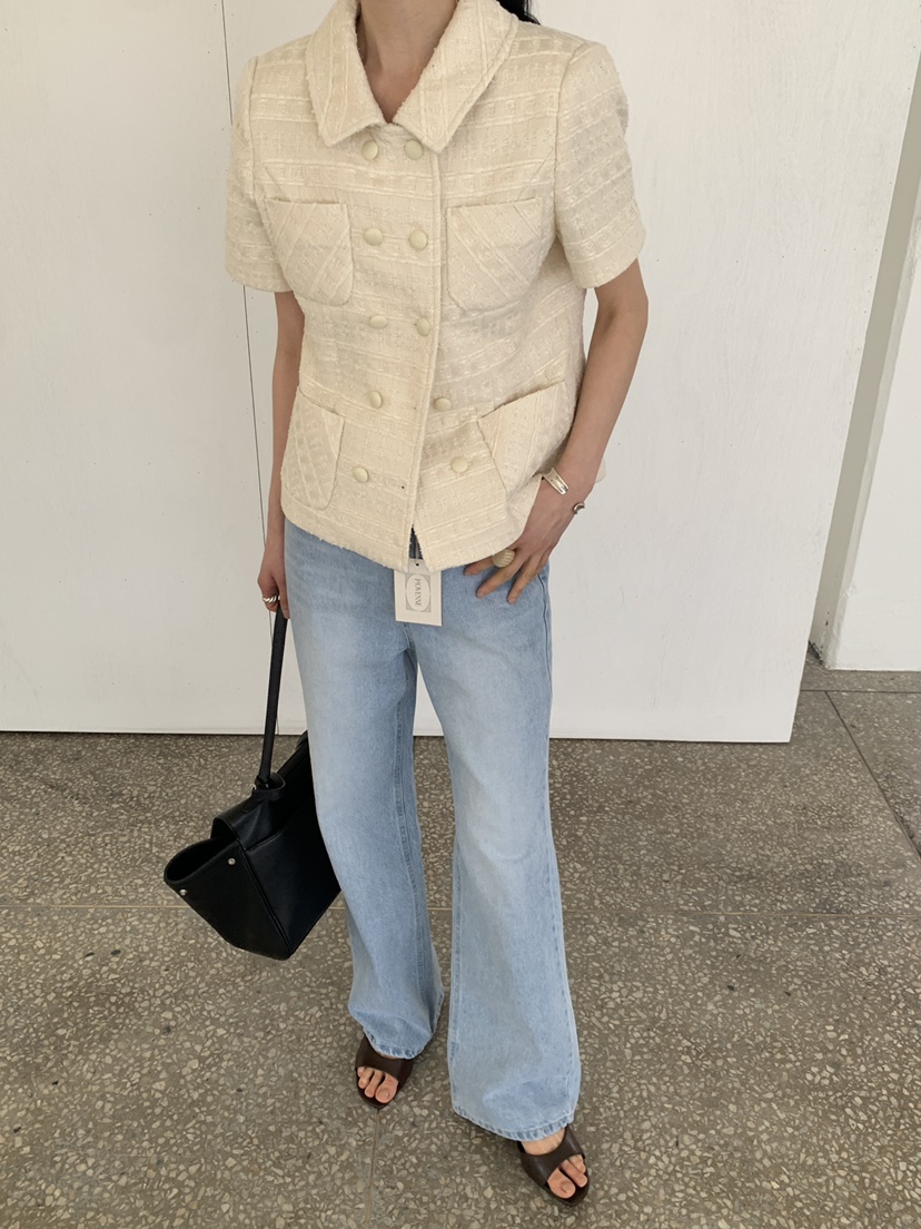 MOVENNE韓國東大門直郵女士新款26春夏推薦休閑夾克粗花呢MOVENNE夾克