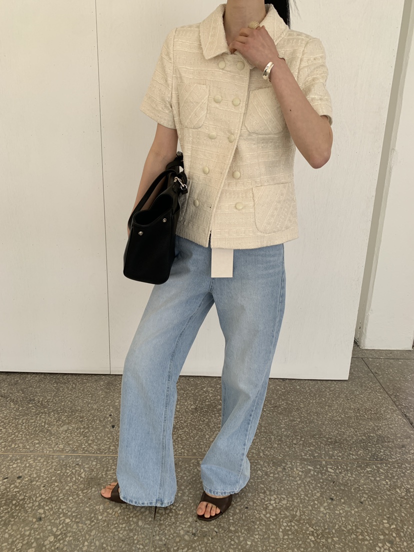 MOVENNE韓國東大門直郵女士新款26春夏推薦休閑夾克粗花呢MOVENNE夾克