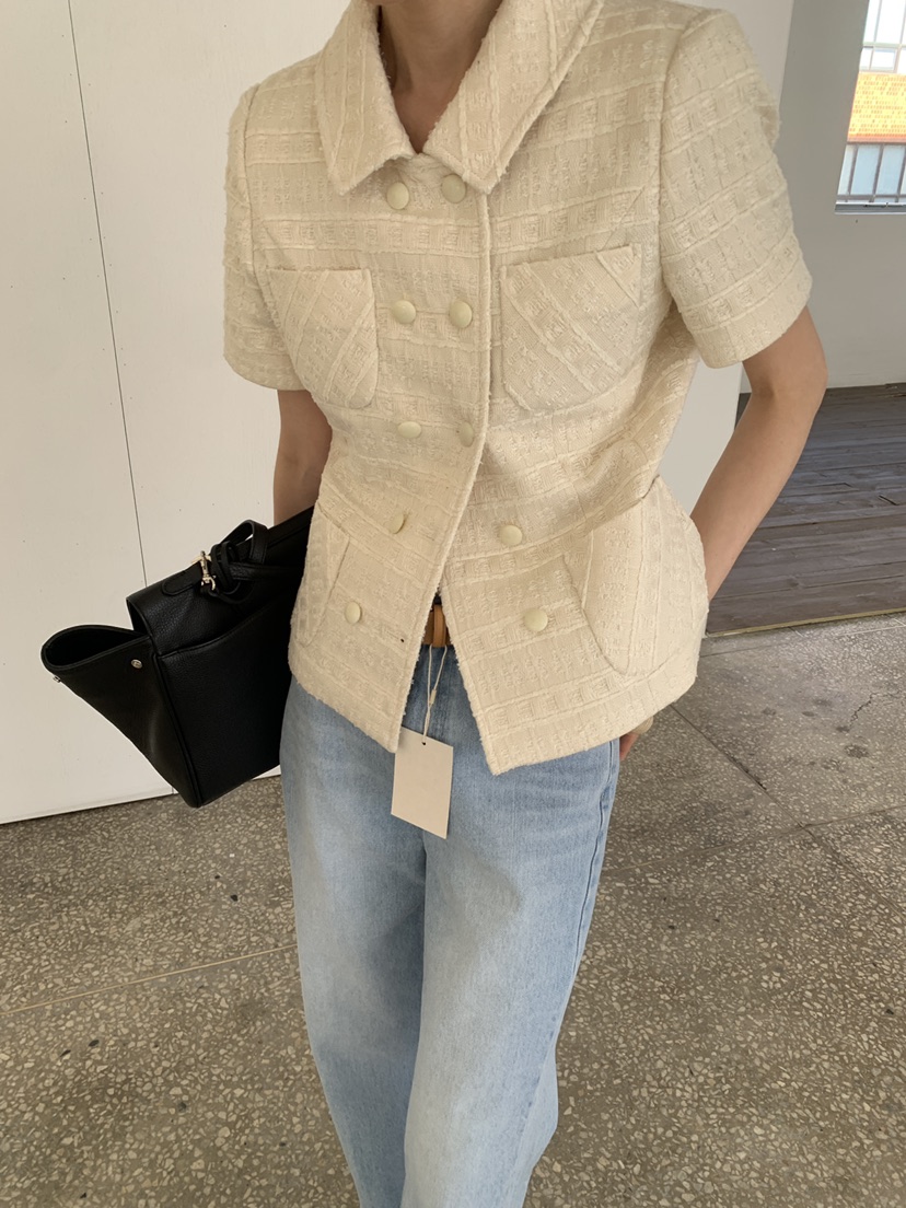 MOVENNE韓國東大門直郵女士新款26春夏推薦休閑夾克粗花呢MOVENNE夾克