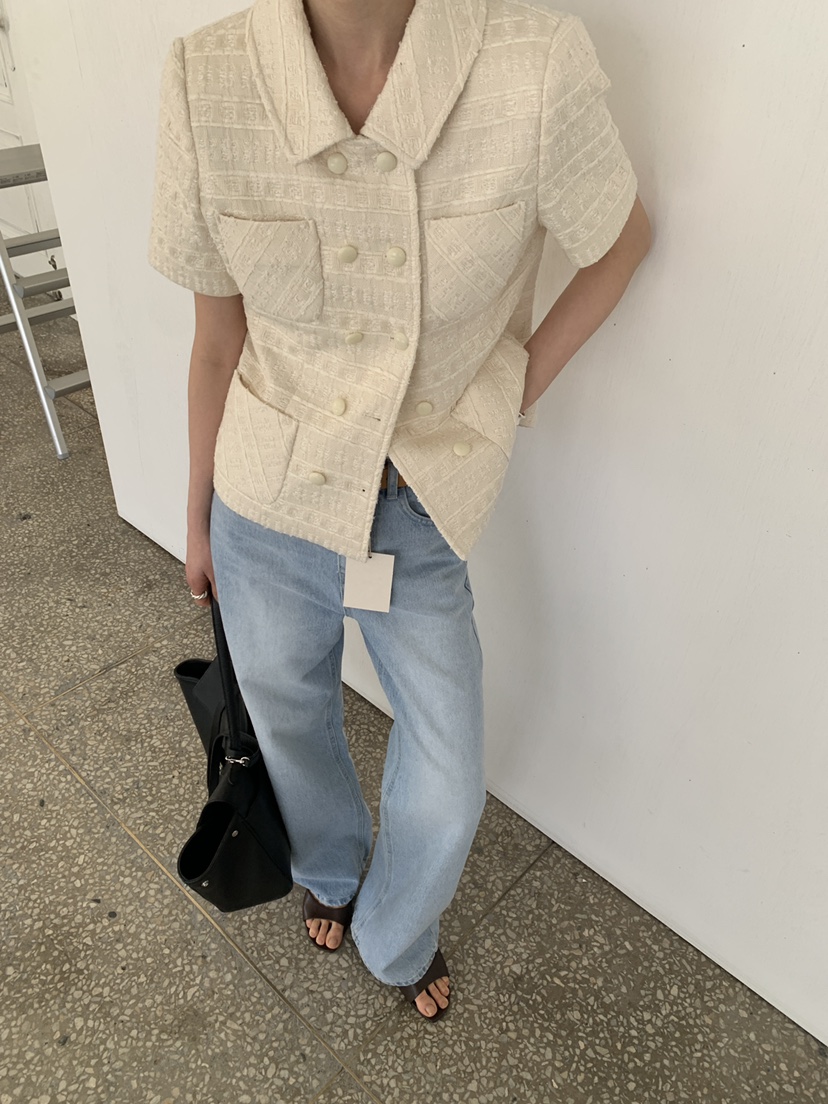 MOVENNE韓國東大門直郵女士新款26春夏推薦休閑夾克粗花呢MOVENNE夾克