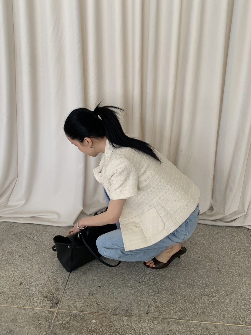 MOVENNE韓國東大門直郵女士新款26春夏推薦休閑夾克粗花呢MOVENNE夾克