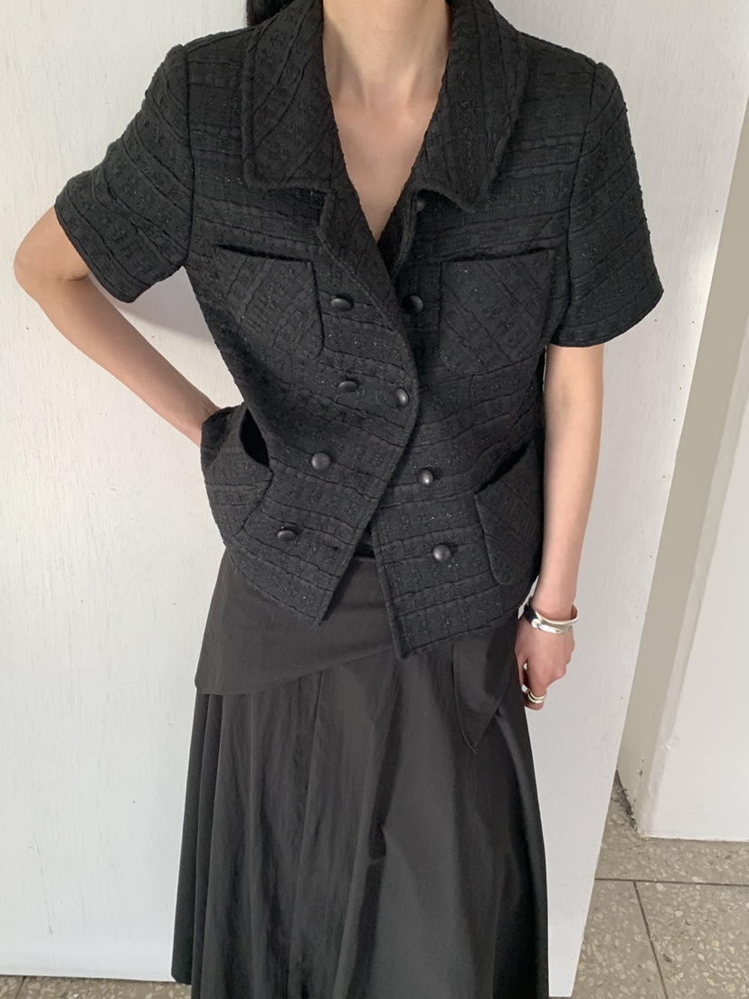 MOVENNE韓國東大門直郵女士新款26春夏推薦休閑夾克粗花呢MOVENNE夾克