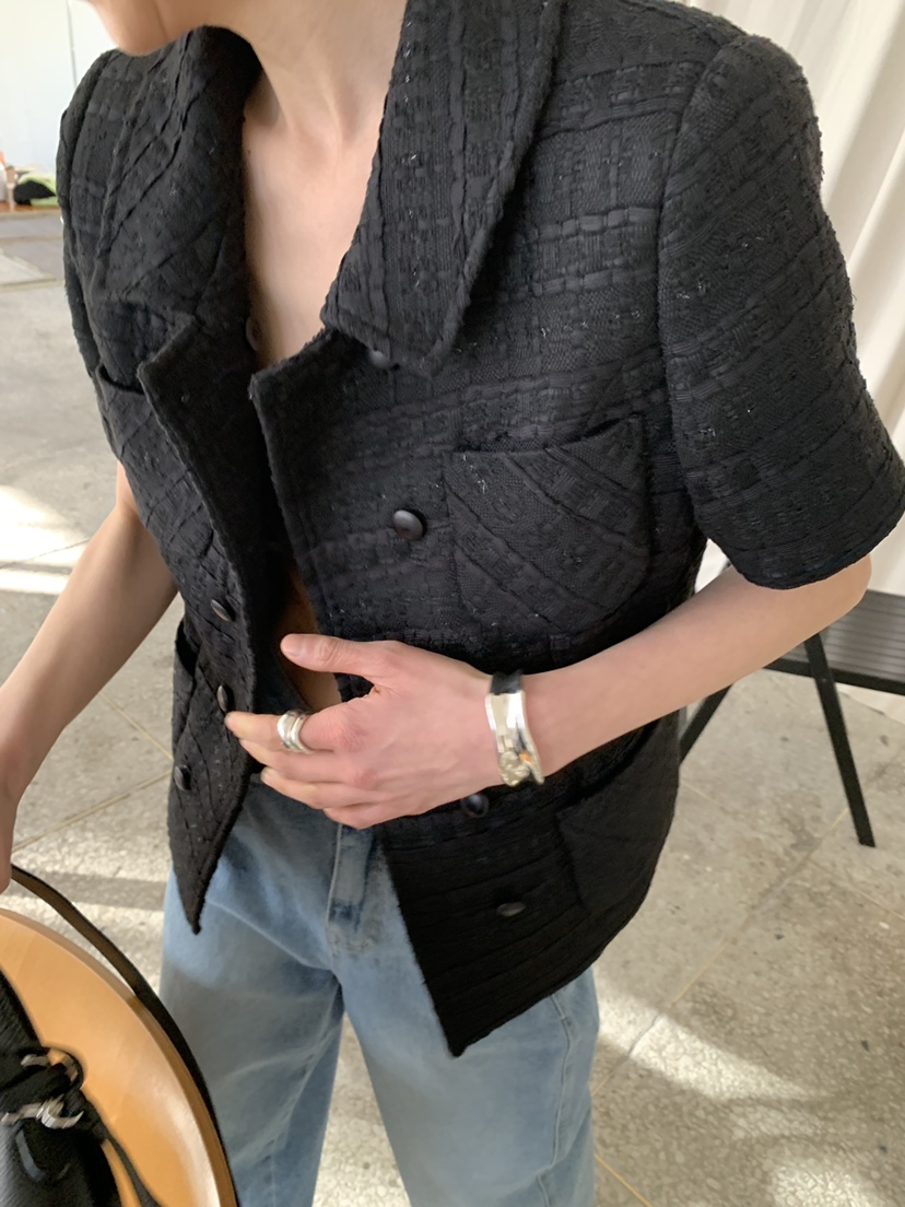 MOVENNE韓國東大門直郵女士新款26春夏推薦休閑夾克粗花呢MOVENNE夾克