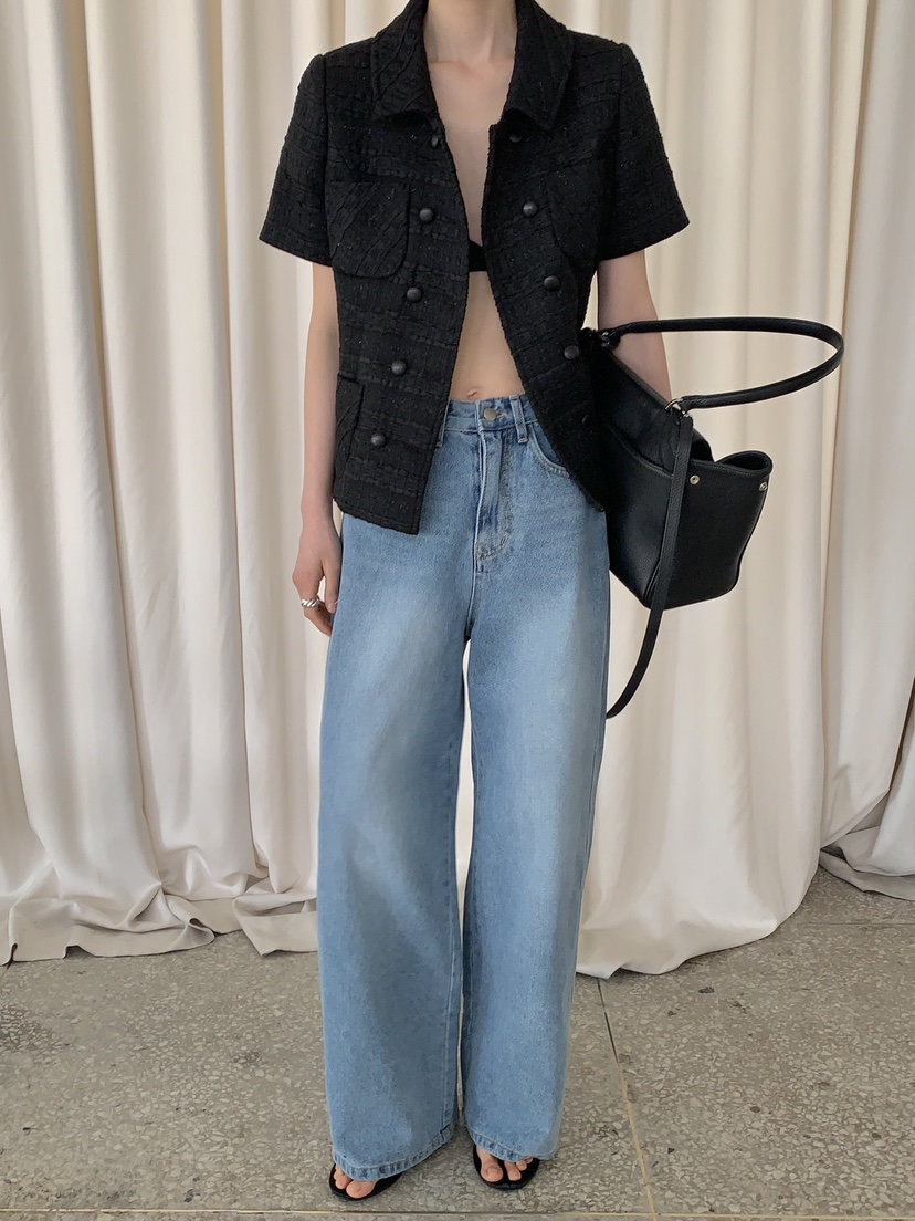 MOVENNE韓國東大門直郵女士新款26春夏推薦休閑夾克粗花呢MOVENNE夾克