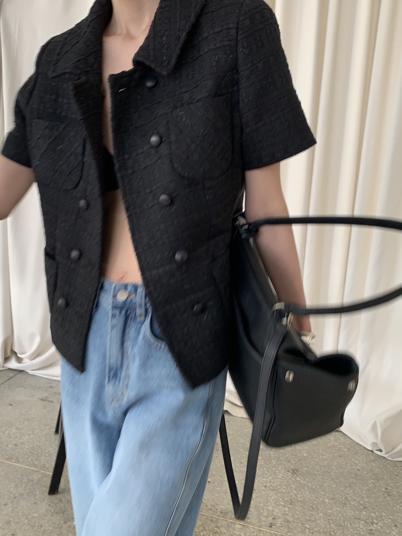 MOVENNE韓國東大門直郵女士新款26春夏推薦休閑夾克粗花呢MOVENNE夾克