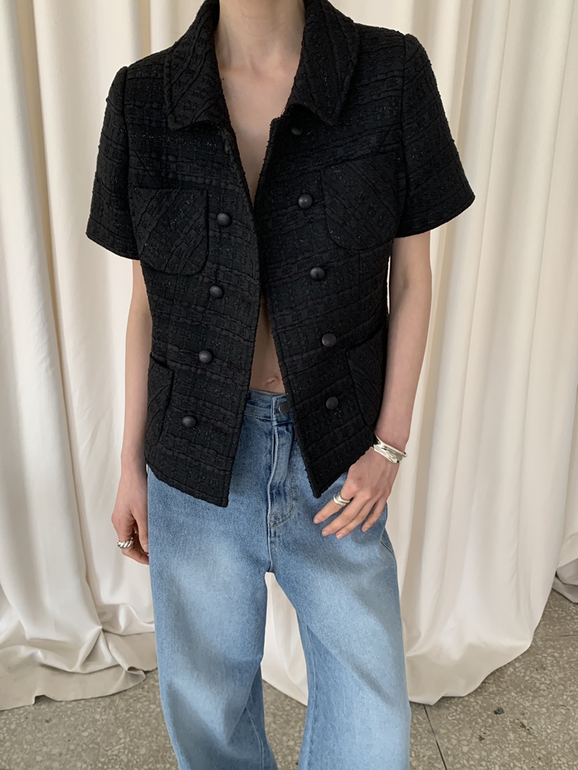 MOVENNE韓國東大門直郵女士新款26春夏推薦休閑夾克粗花呢MOVENNE夾克