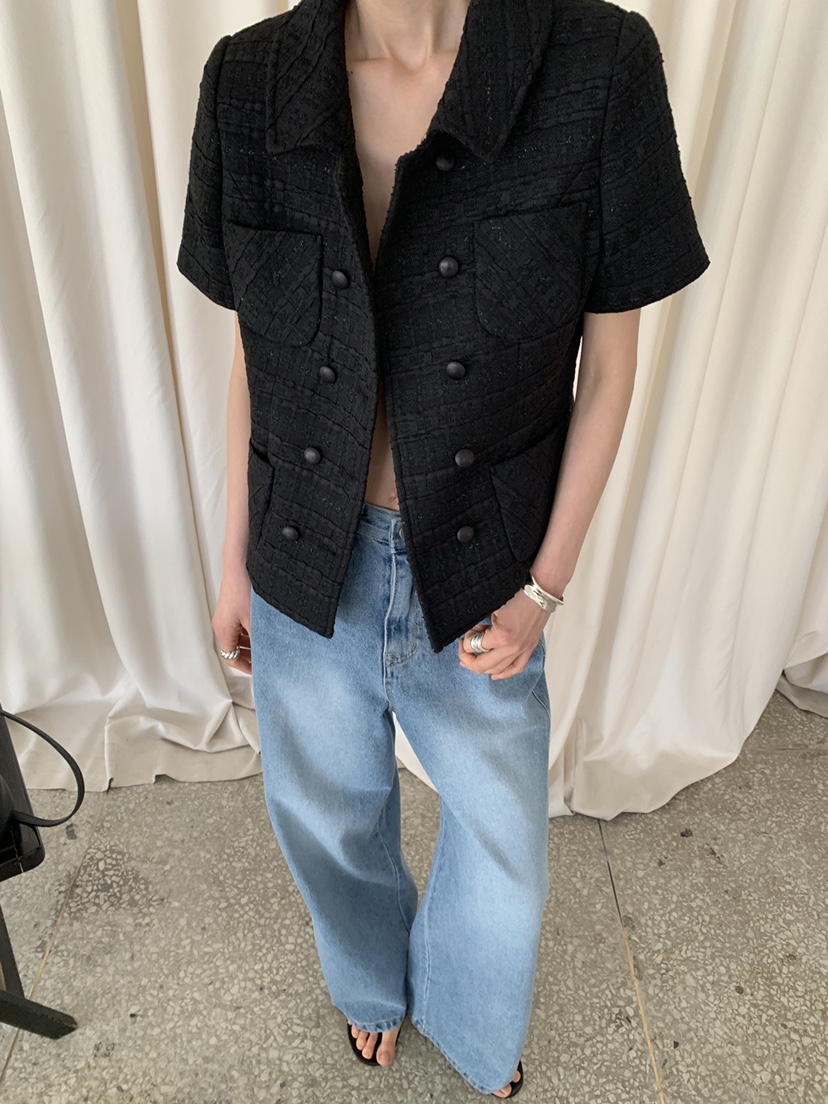 MOVENNE韓國東大門直郵女士新款26春夏推薦休閑夾克粗花呢MOVENNE夾克