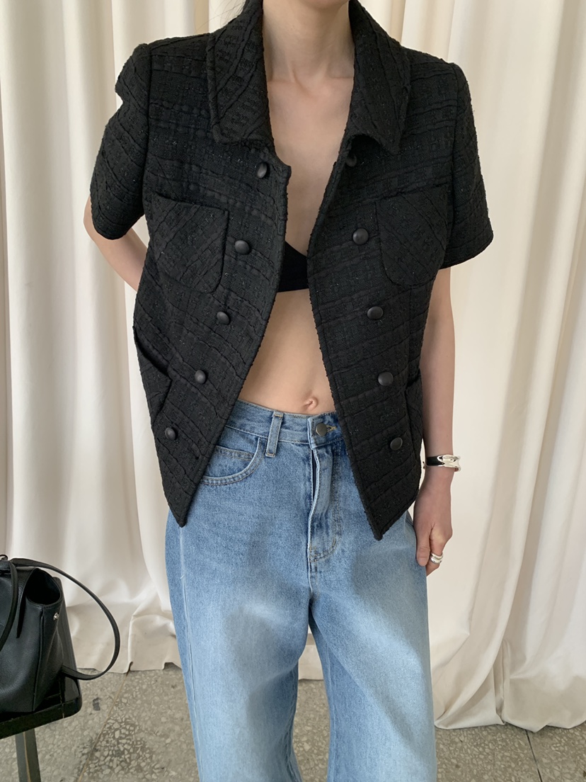 MOVENNE韓國東大門直郵女士新款26春夏推薦休閑夾克粗花呢MOVENNE夾克