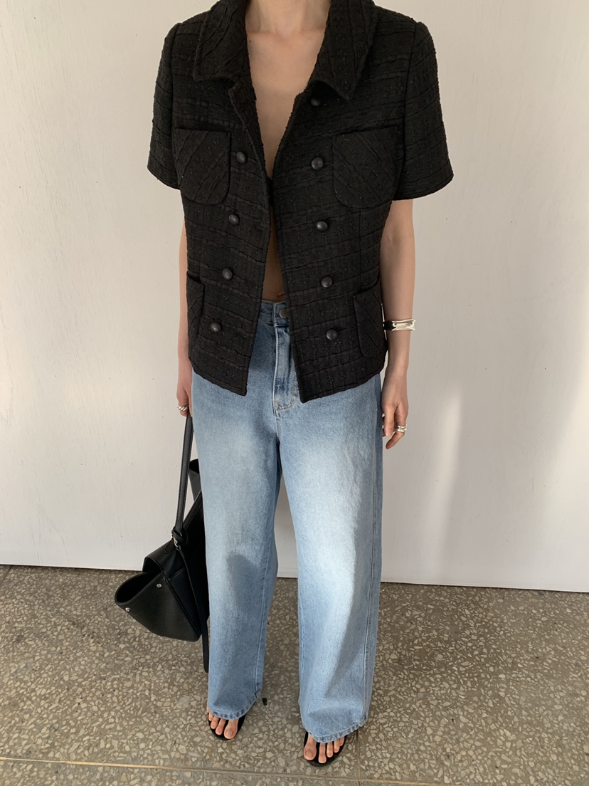 MOVENNE韓國東大門直郵女士新款26春夏推薦休閑夾克粗花呢MOVENNE夾克