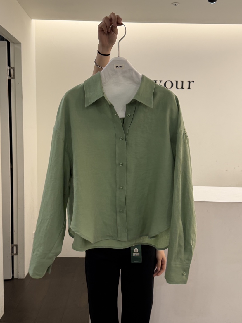 YOUR-P韓國代購女士新款職業人氣休閑熱賣襯衫蕾絲衫亞麻布YOUR-P襯衫/蕾絲衫圖色3