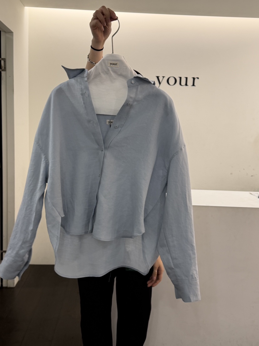 YOUR-P韓國代購女士新款職業人氣休閑熱賣襯衫蕾絲衫亞麻布YOUR-P襯衫/蕾絲衫圖色4