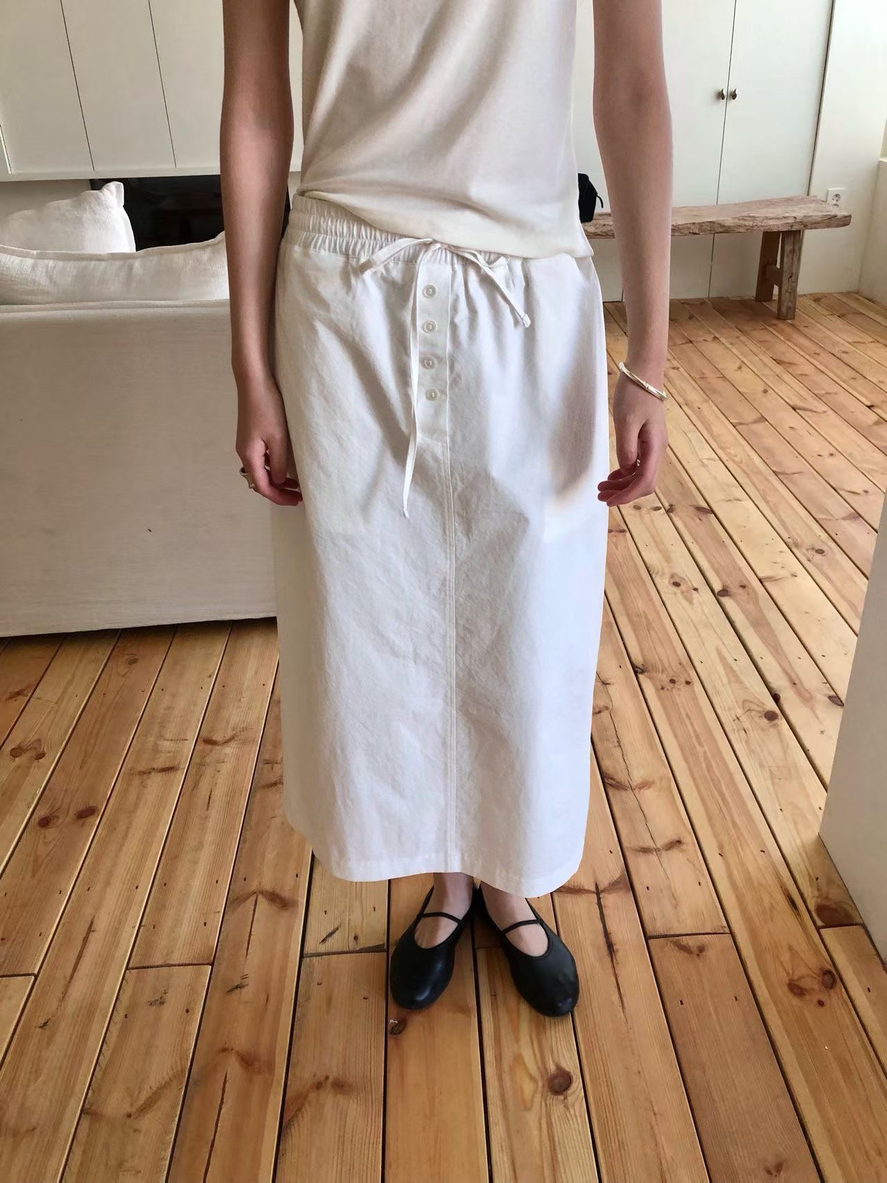 WEATHER東大門直郵女裝新品26春夏休閑推薦真品人氣長裙紐扣GOBSLMURI-ot長裙圖色1