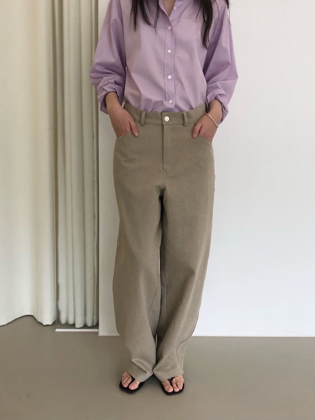 WEATHER韓國直郵女士新品真品休閑26春夏推薦人氣職業休閑褲GOBSLMURI-ot休閑褲圖色1