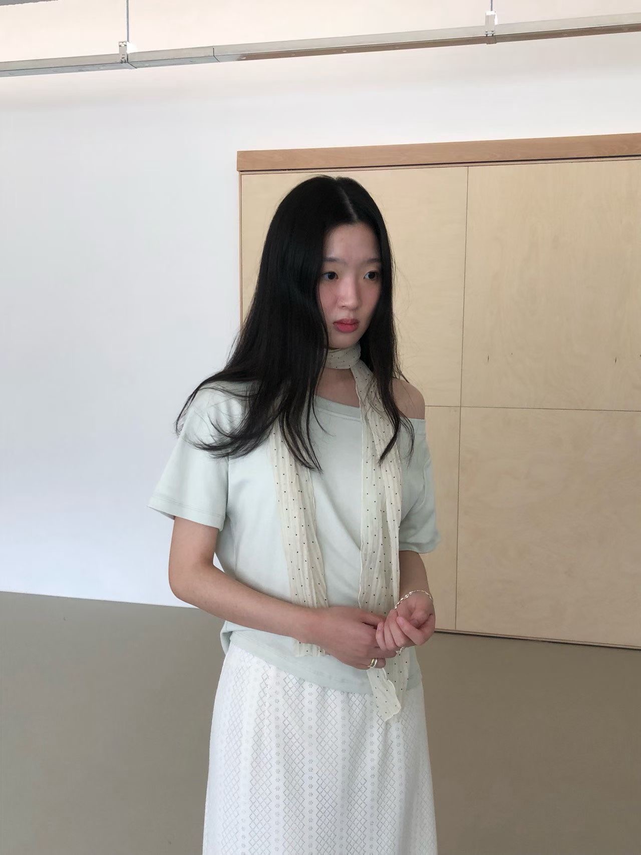 WEATHER東大門實拍女士新品26春夏推薦熱賣休閑職業T恤露肩GOBSLMURI-otT恤