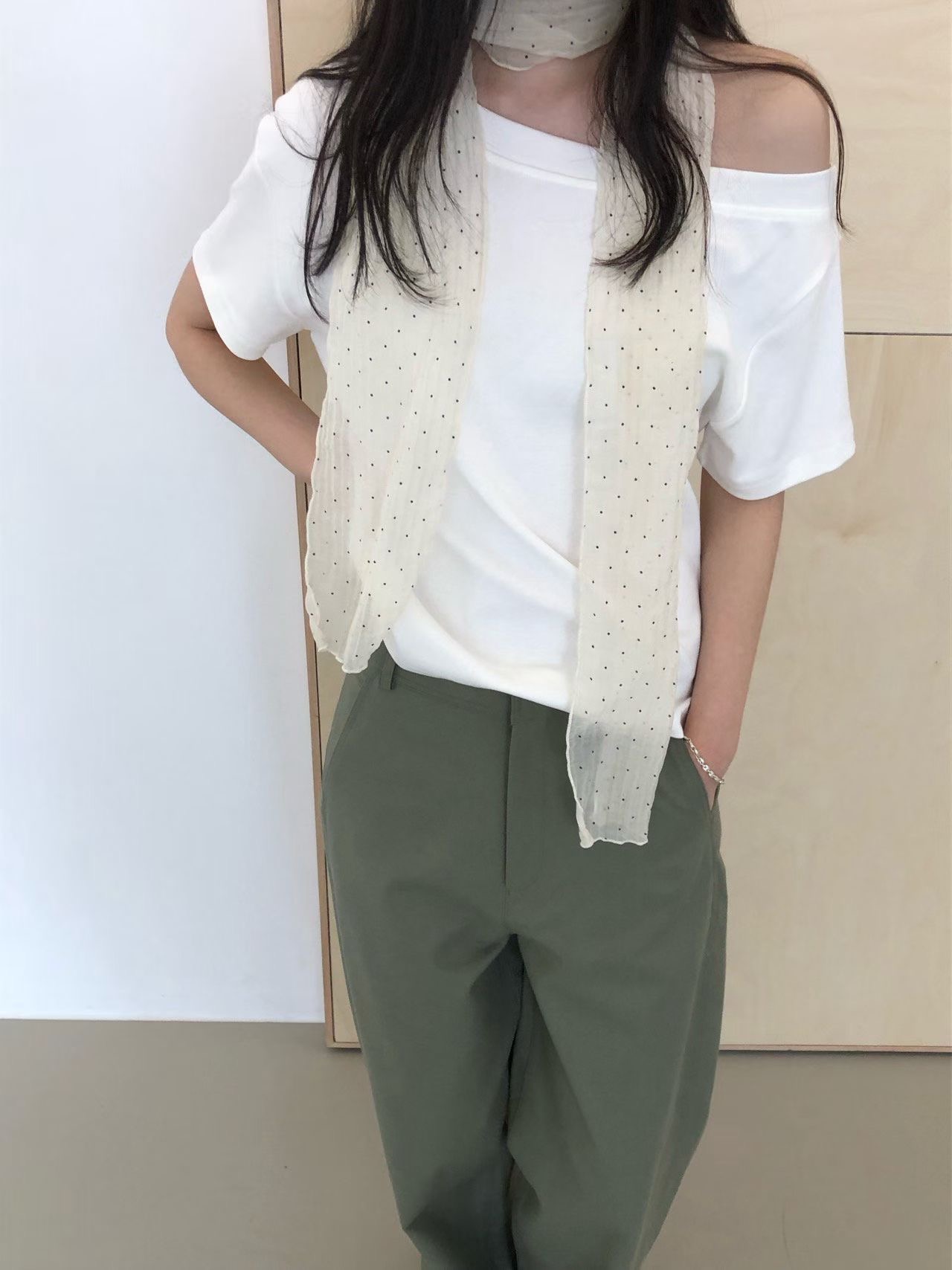 WEATHER東大門實拍女士新品26春夏推薦熱賣休閑職業T恤露肩GOBSLMURI-otT恤圖色3