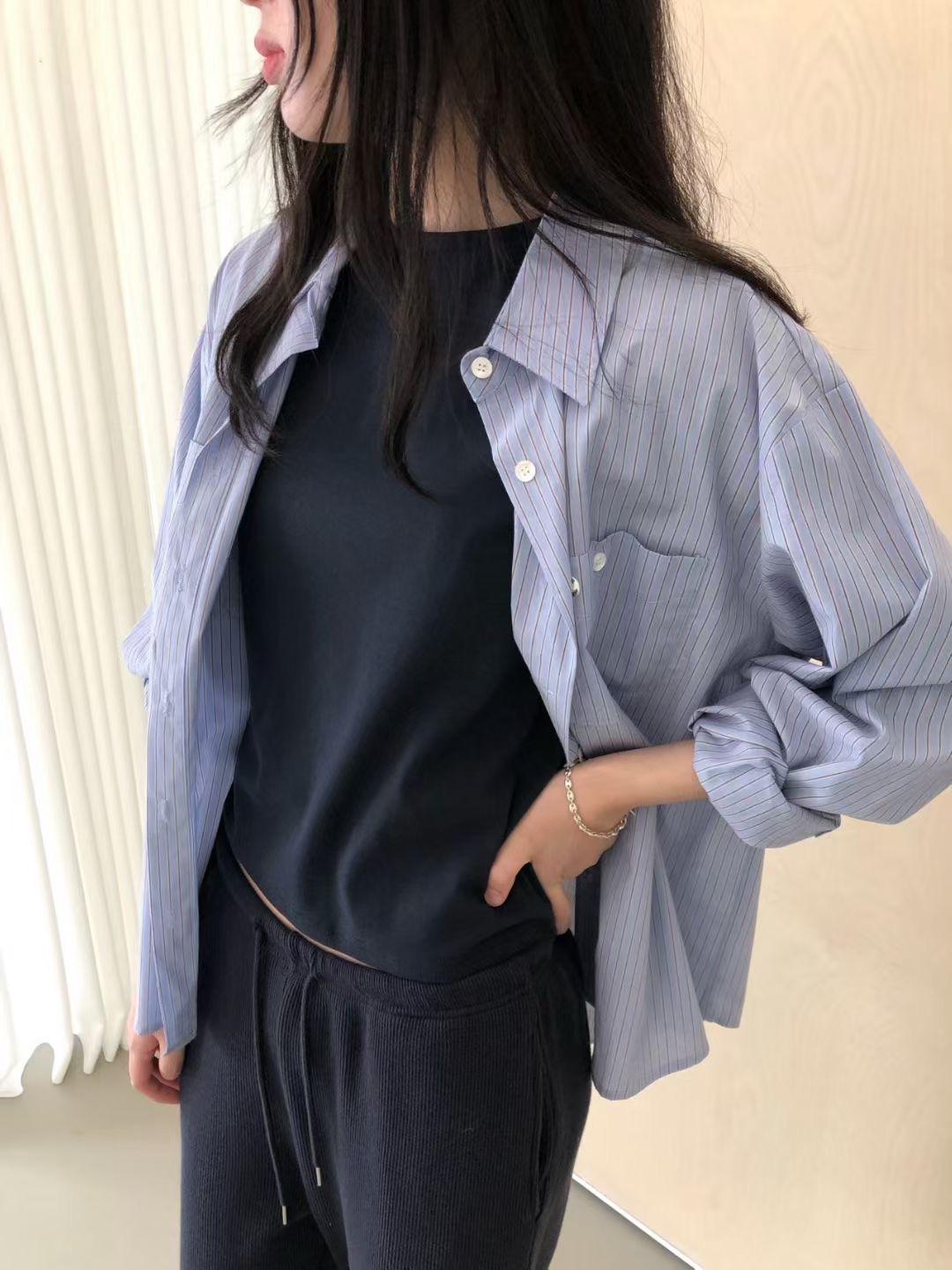 WEATHER東大門直郵女裝新款推薦職業時尚襯衫蕾絲衫不含內搭GOBSLMURI-ot襯衫/蕾絲衫圖色1