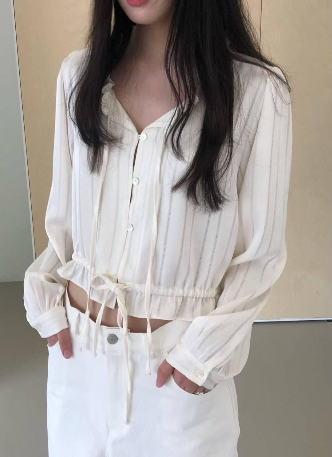 WEATHER東大門直郵女裝新款26春夏人氣熱賣職業襯衫蕾絲衫GOBSLMURI-ot襯衫/蕾絲衫