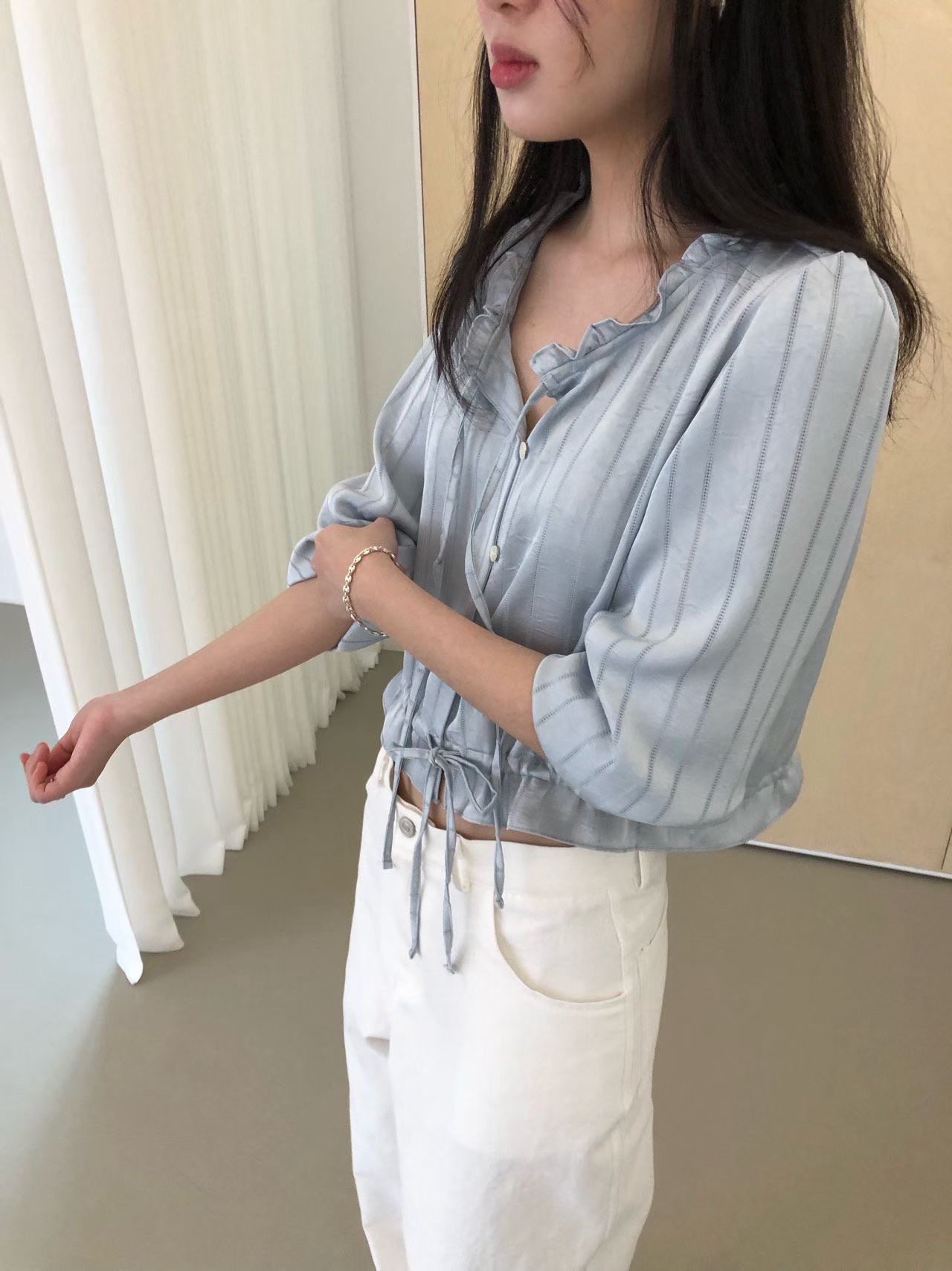 WEATHER東大門直郵女裝新款26春夏人氣熱賣職業襯衫蕾絲衫GOBSLMURI-ot襯衫/蕾絲衫