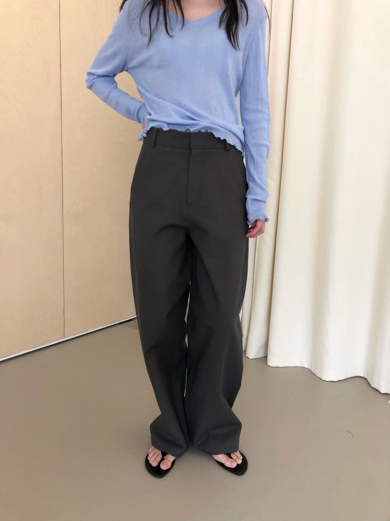 WEATHER東大門代購女士新品時尚休閑熱賣推薦人氣休閑褲天絲GOBSLMURI-ot休閑褲圖色1