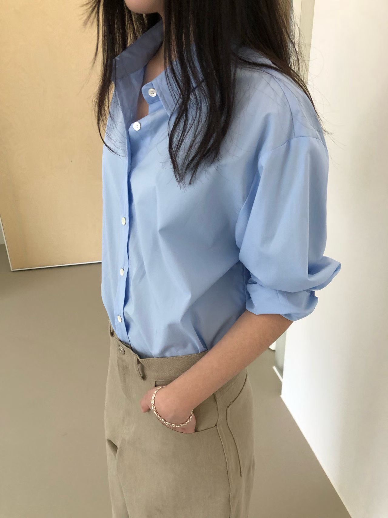 WEATHER東大門直郵女裝新品時尚推薦人氣26春夏襯衫蕾絲衫纖維GOBSLMURI-ot襯衫/蕾絲衫